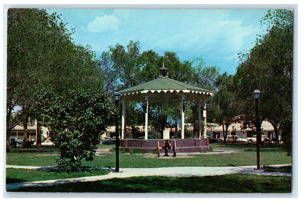 c1950's Old Town Plaza & Band Stand Cannon Albuquerque New Mexico NM Postcard