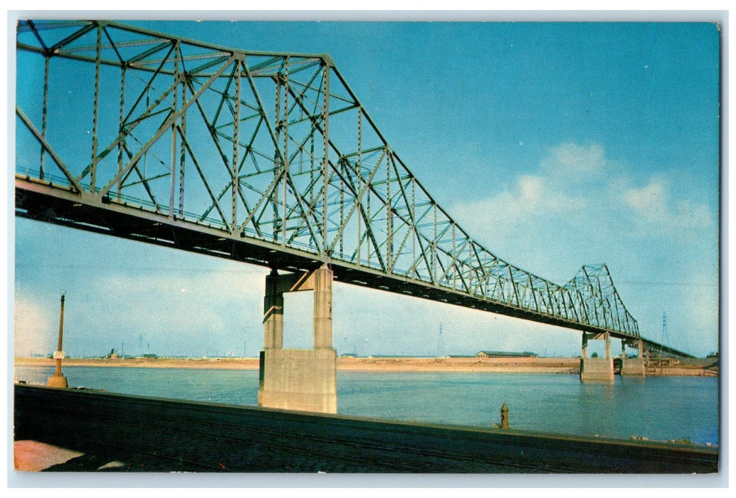 1955 East St. Louis Veterans Memorial Bridge View St. Louis Illinois IL Postcard