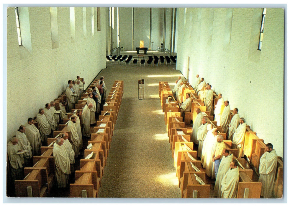 c1950's Monks In Choir Monastery Gethsemani Abbey Trappist Kentucky KY Postcard