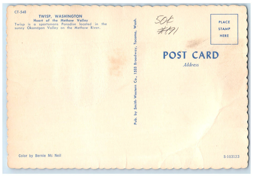 c1920's Heart Of Methow Valley Mountains Twisp Washington WA Unposted Postcard