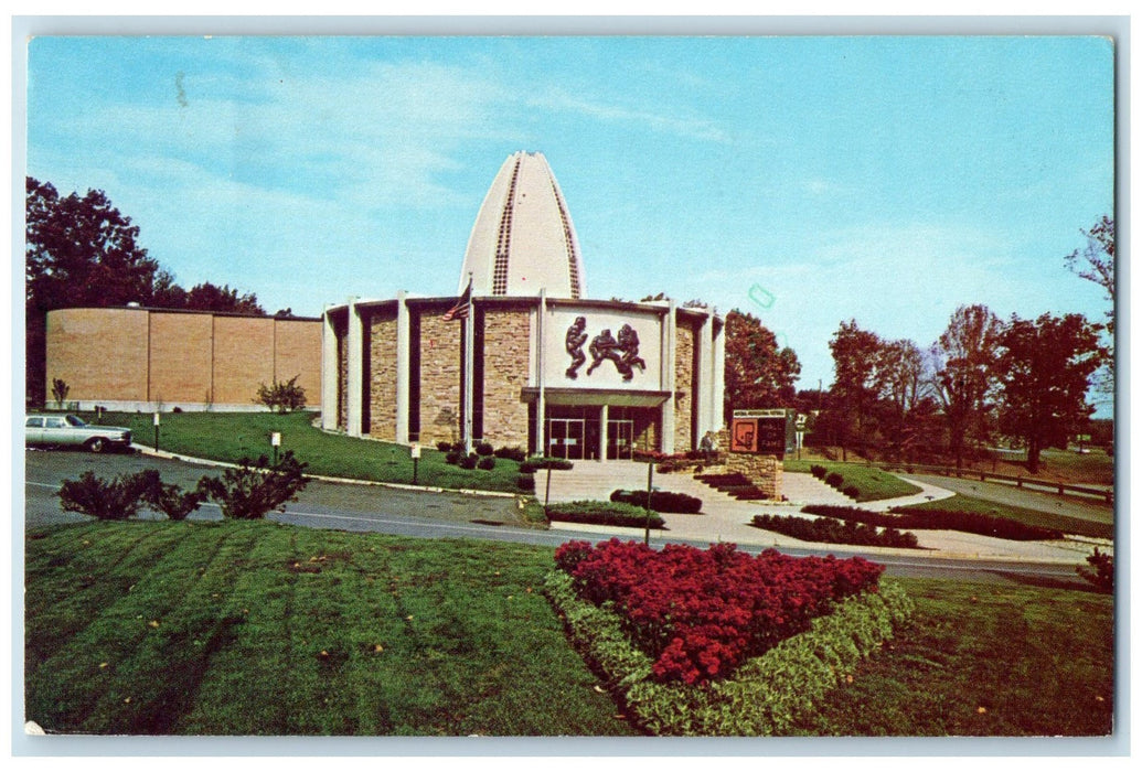 1977 National Pro Football Hall Of Fame Building Tower Canton Ohio OH Postcard