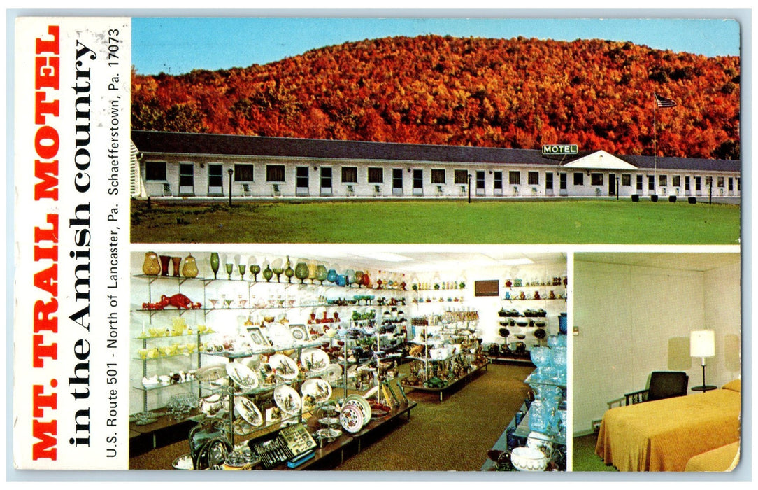 1979 Mt. Trail Motel & Restaurant Gift Shop Newmanstown Pennsylvania PA Postcard
