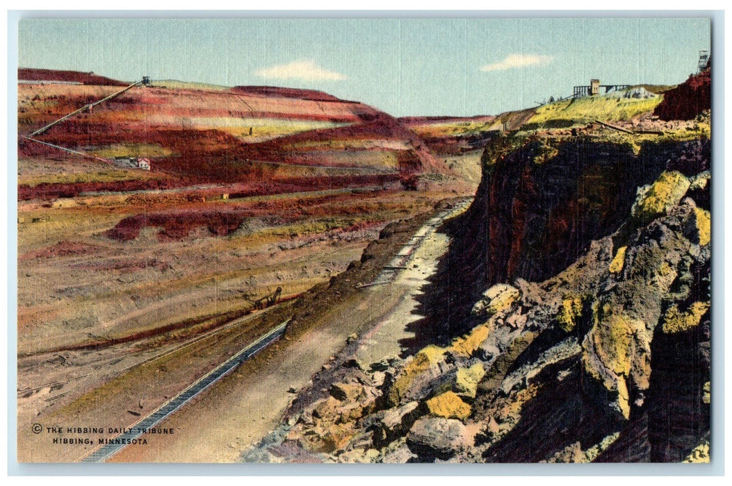 c1940's Sellers Webb Weggum Mine Gigantic Conveyor Hibbing Minnesota MN Postcard