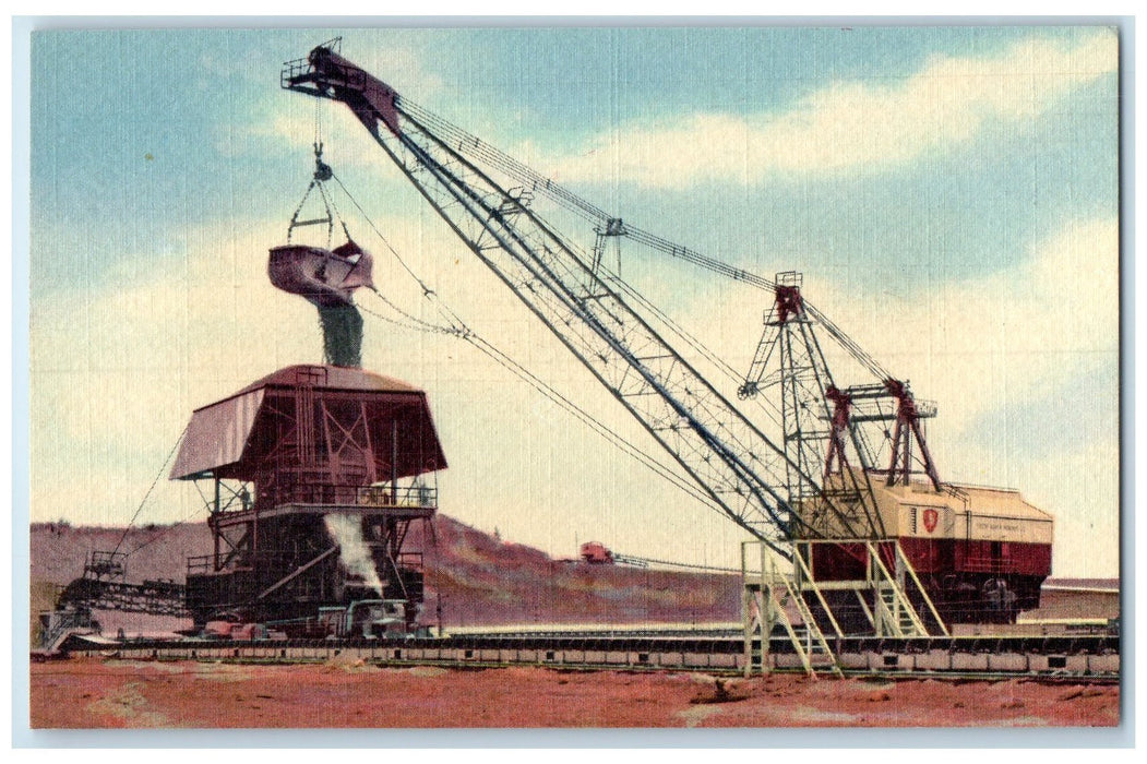 c1940 Removing Overburden Famed Mesabi Iron Range Hibbing Minnesota MN Postcard