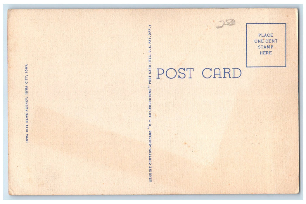 c1940's Quadrangle Dormitory State University Of Iowa Iowa City Iowa IA Postcard