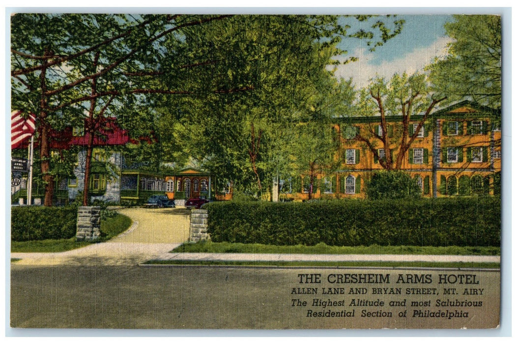 c1940's The Cresheim Arms Hotel & Restaurant Mt. Airy Philadelphia PA Postcard