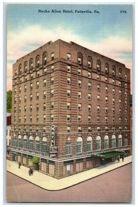 1970 Necho Allen Hotel Restaurant Building Pottsville Pennsylvania PA Postcard