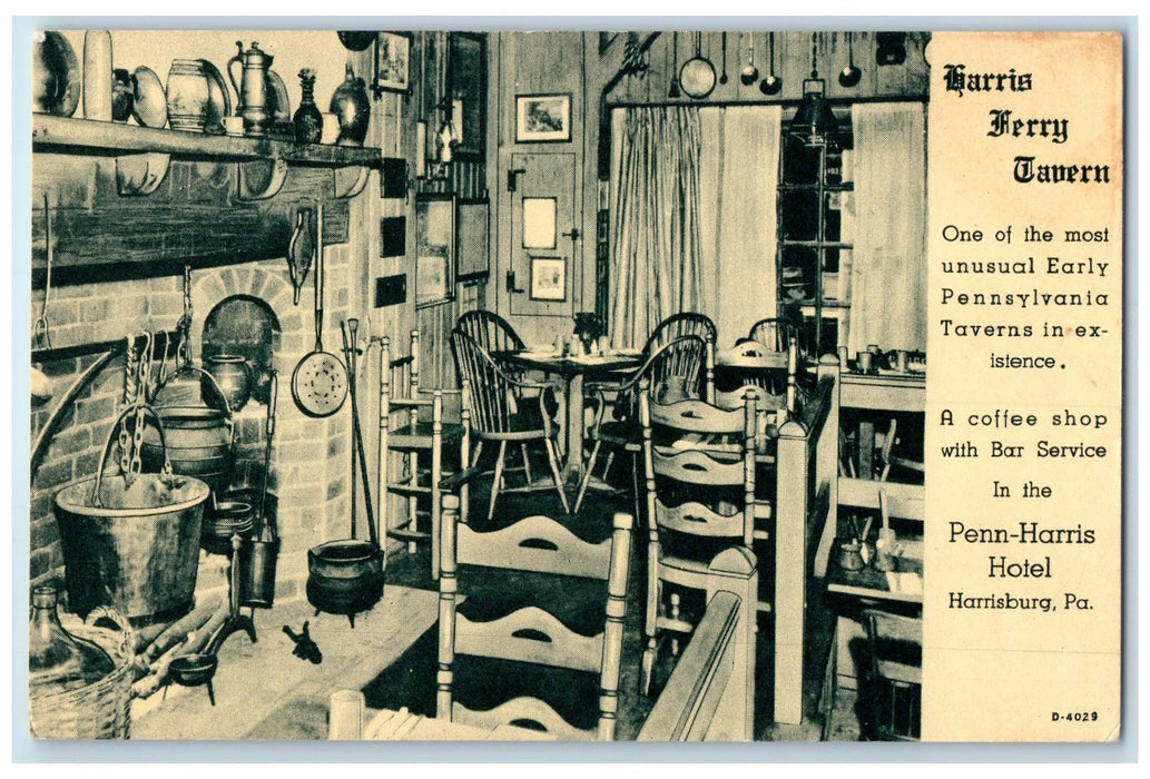 c1920 Harris Ferry Tavern Penn Harris Hotel Harrisburg Pennsylvania PA Postcard