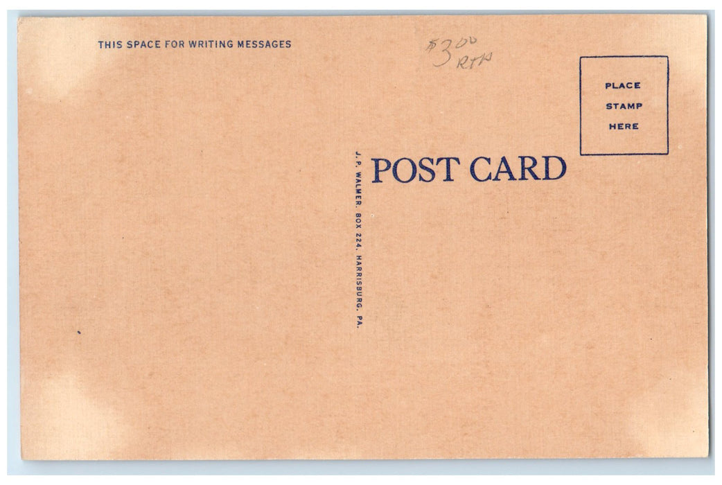 c1940 Post Office Building Stairs Entrance View Tyrone Pennsylvania PA Postcard