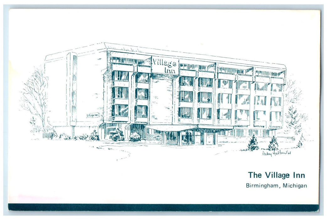 c1920 The Village Motor Inn Restaurant Building Birmingham Michigan MI Postcard