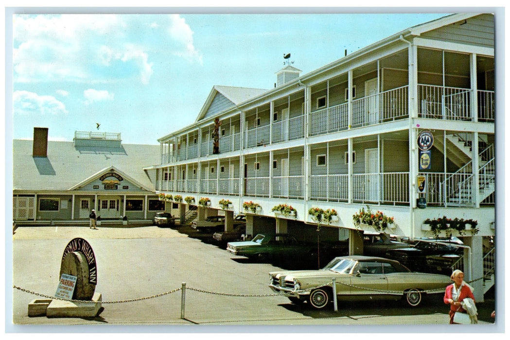 c1960's Fishermans Wharf Inn Exterior Boothbay Harbor Maine ME Unposted Postcard