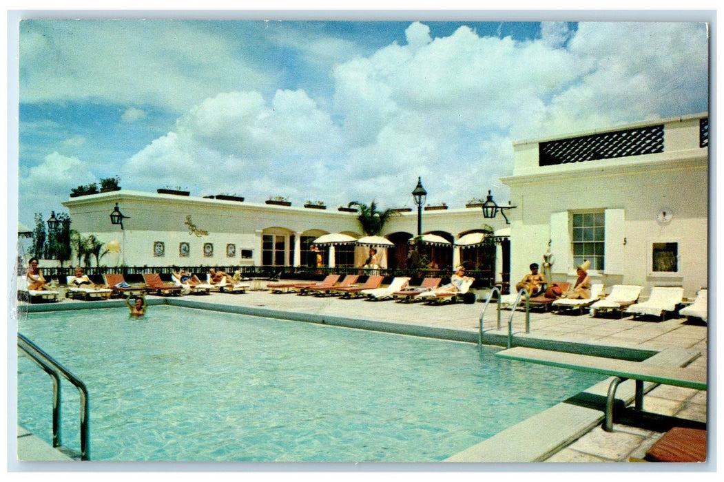 c1960's Rooftop Pool Royal Orleans Hotel Pool New Orleans Louisiana LA Postcard