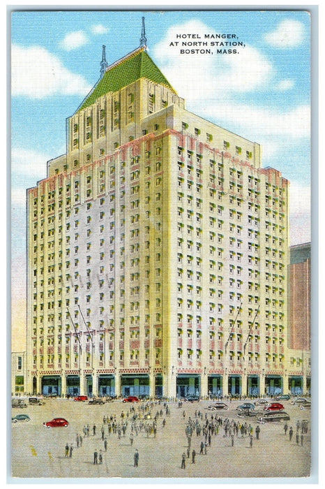 1949 Hotel Manger At North Station Building Boston Massachusetts MA Postcard