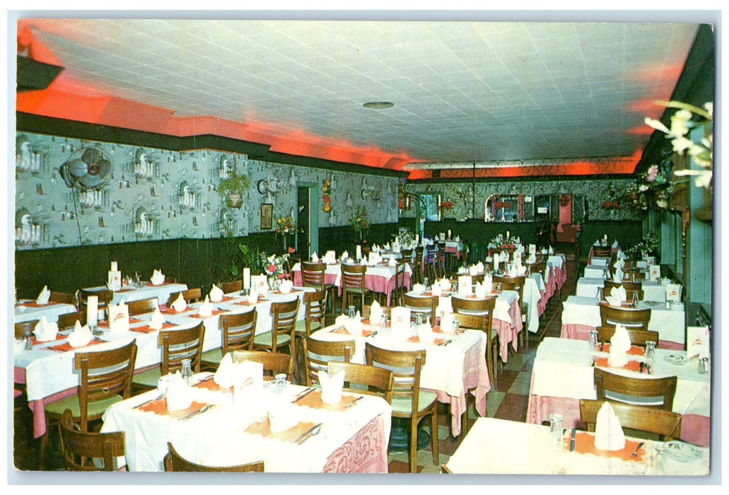 c1960's Carmen's Restaurant Interior Chairs Staten Island New York NY Postcard