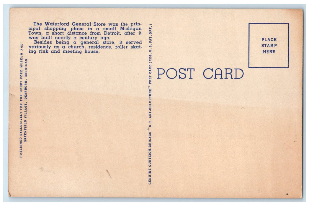 c1950's General Store Customer Greenfield Village Dearborn Michigan MI Postcard