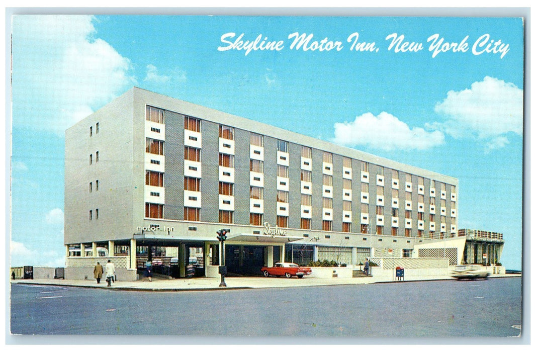 c1960's Manhattan's Skyline Motor Inn New York City New York NY Cars Postcard