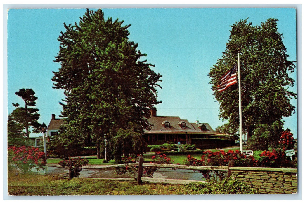 c1960's Milledridge Inn Exterior Long Island New York NY Unposted Trees Postcard