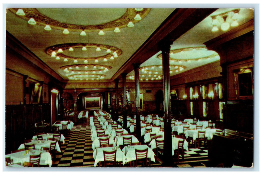 c1950's Henrici's Dining Interior Famous Restaurant Chicago Illinois IL Postcard