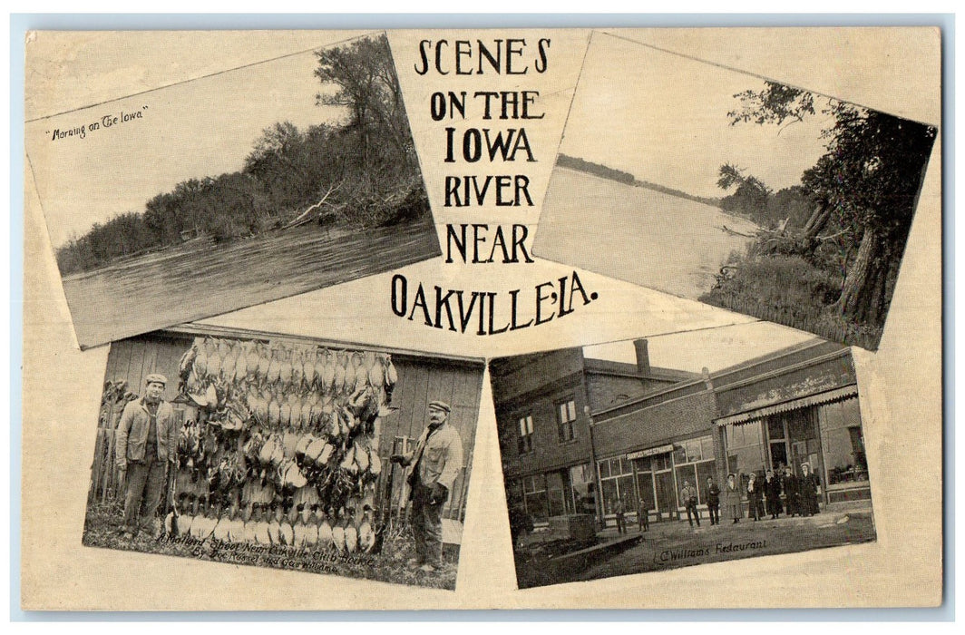 c1920's Scenes On The Iowa River Multiview  Oakville Iowa IA Unposted Postcard