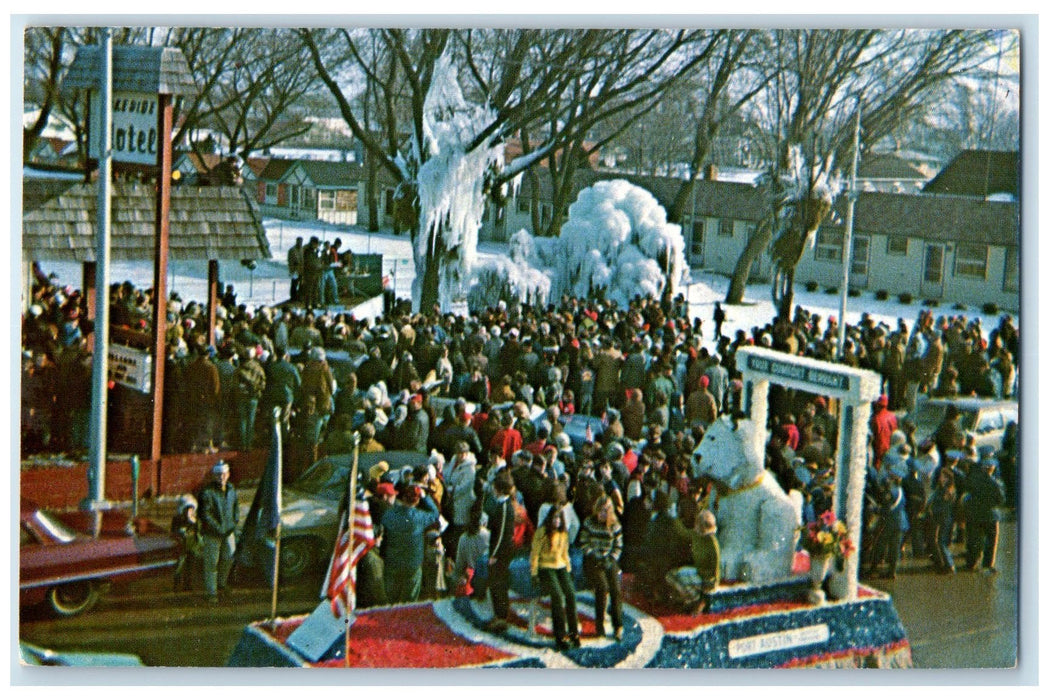 c1950's Crowning Of The Queen Winter Carnival Port Austin Michigan MI Postcard