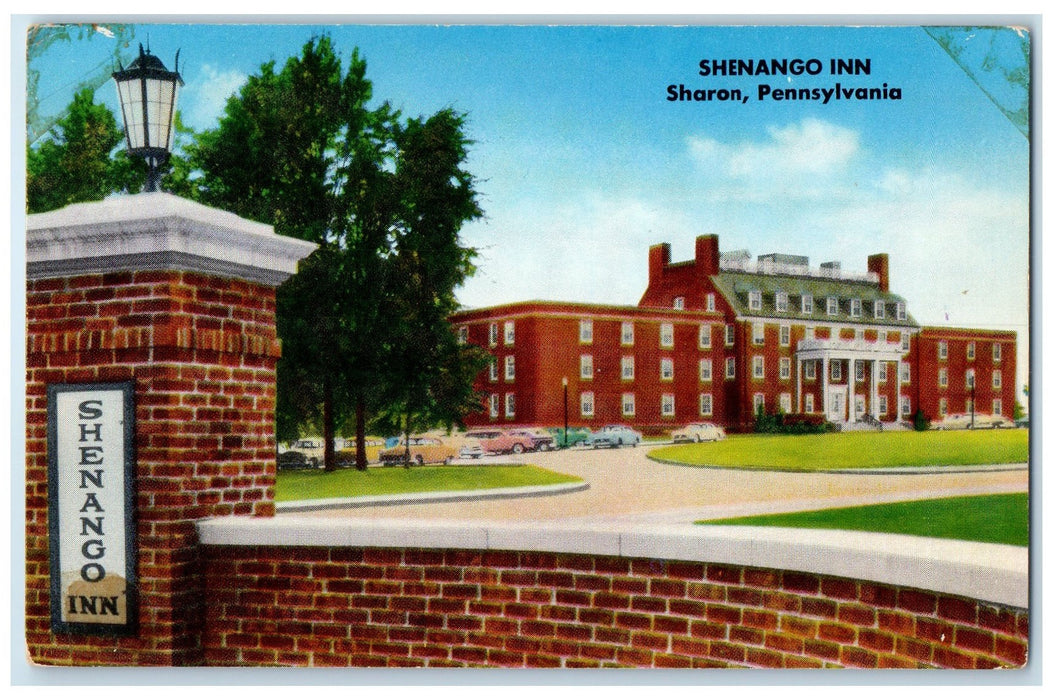 c1940s Shenango Inn Exterior Cars Scene Sharon Pennsylvania PA Unposted Postcard