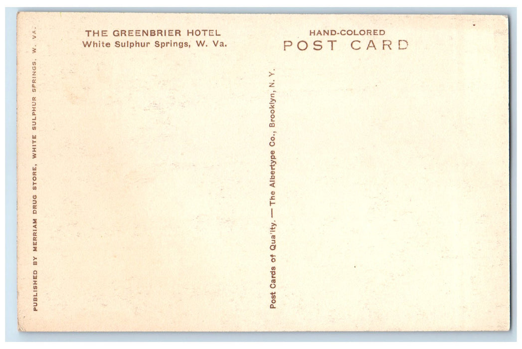 c1950's The Greenbrier Hotel & Restaurant View White Sulphur Springs WV Postcard