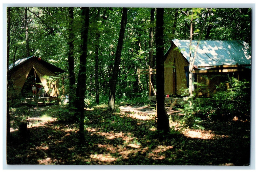 c1950's Camp Wahanaha Groves Cottages Campers View Gilman Illinois IL Postcard