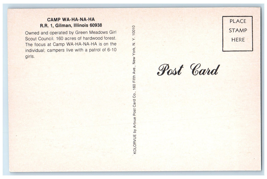c1950's Camp Wahanaha Groves Cottages Campers View Gilman Illinois IL Postcard