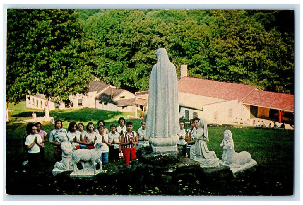 c1950's Evening Rosary At Camp Fatima Conoquenessing Pennsylvania PA Postcard