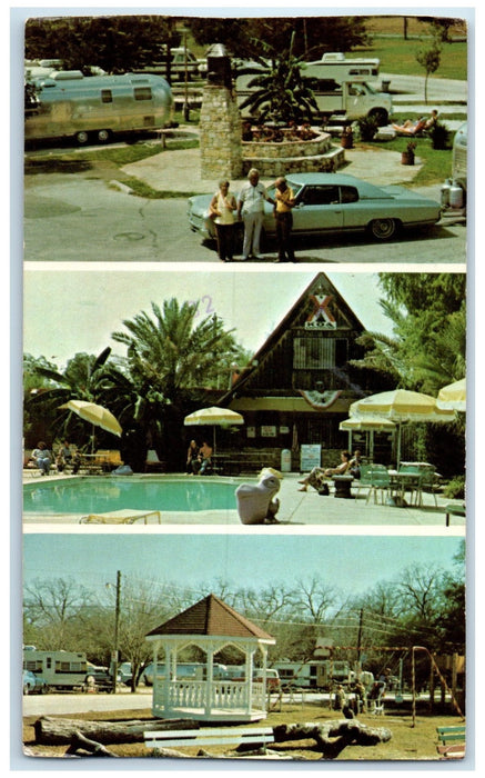 1977 Alamo Koa Multiview Swimming Pool Camp Site San Antonio Texas TX Postcard