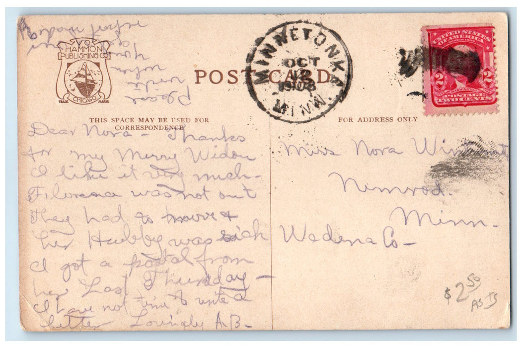 1908 Whaleback Str. Christopher Columbus Entering Harbor Milwaukee WI Postcard