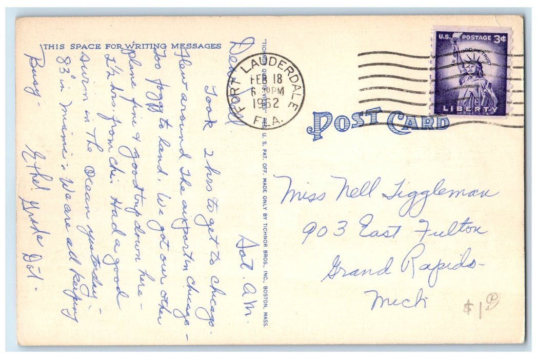 1962 Las Olas Boulevard Hendricks Island Road Ft. Lauderdale Florida FL Postcard