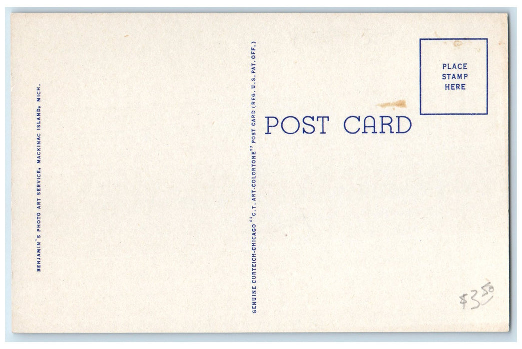 c1940's Steamer Algomah II Railway Ferry Plying Mackinaw & Mackinac MI Postcard