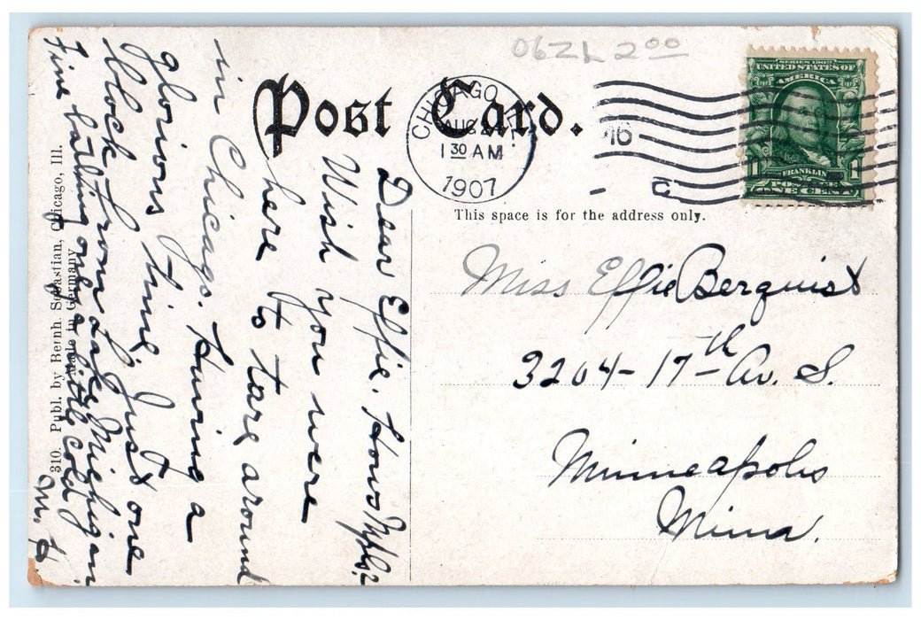 1907 Old Bridge Garfield Park Dirt Road Trees View Chicago Illinois IL Postcard