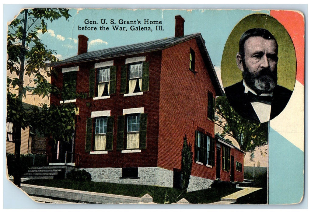 c1910 Gen. US Grant's Home Before The War House View Galena Illinois IL Postcard