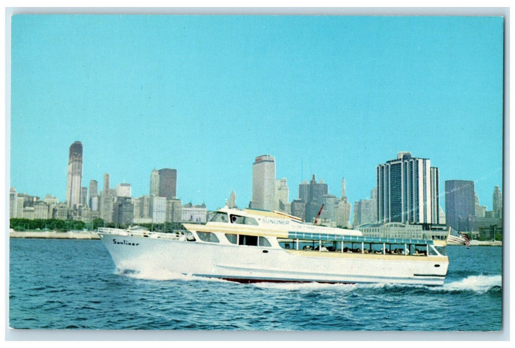 c1960's Wendella Boat Rides Scene Michigan Avenue Delaware DE Buildings Postcard