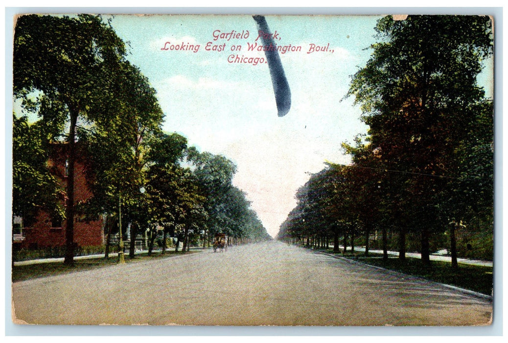 c1910 Garfield Park Washington Boulevard Carriage Chicago Illinois IL Postcard