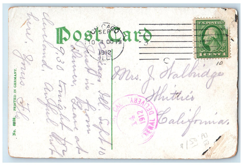 1912 Scene Of Steamer City Of South Haven Chicago Illinois IL Posted Postcard