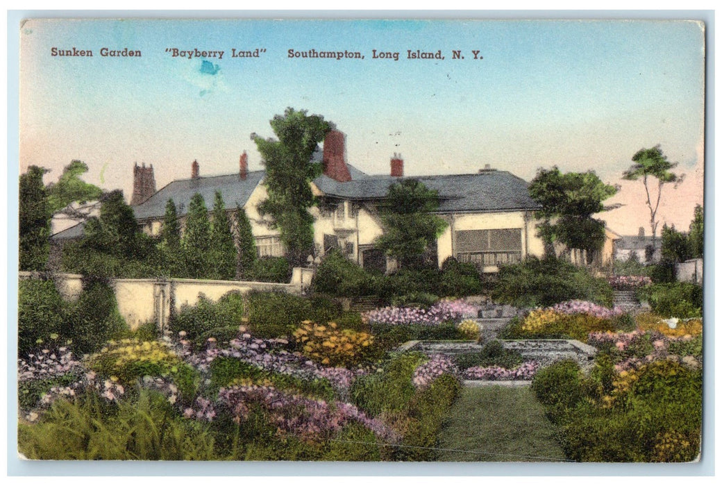 1953 Sunken Garden Boyberry Land Southampton Long Island New York NY Postcard