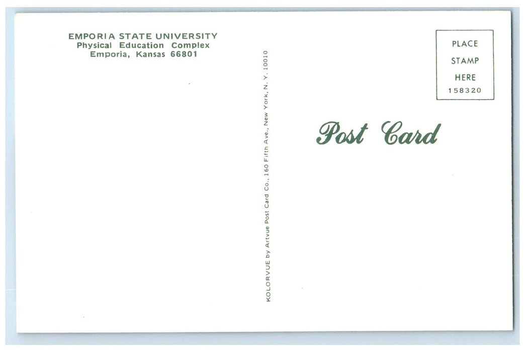 c1950's Emporia State University Physical Education Complex Emporia KS Postcard