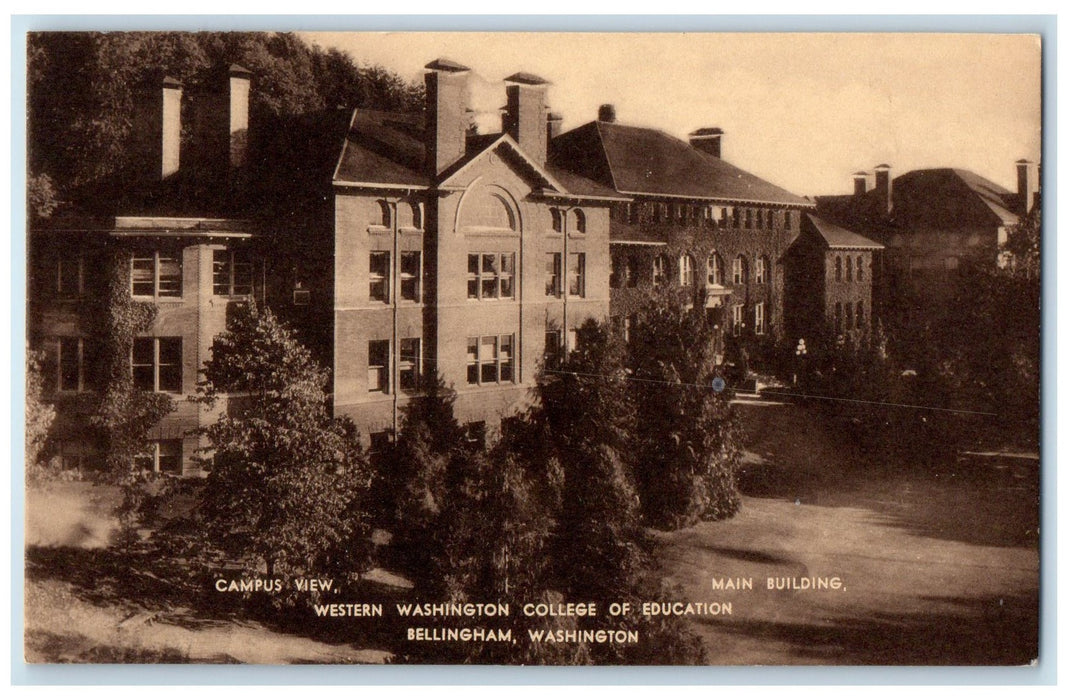 c1910 Campus Main Western Washington College Of Education Bellingham WA Postcard