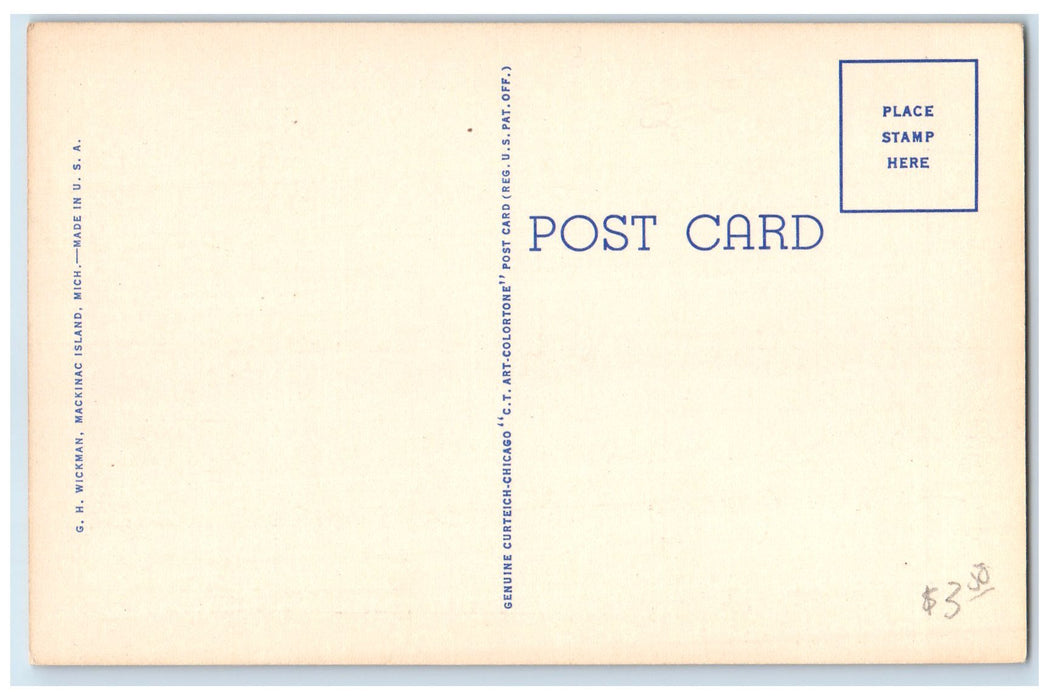 c1940 City Of Munising State Auto Ferry Straits Of Mackinac MI Unposted Postcard