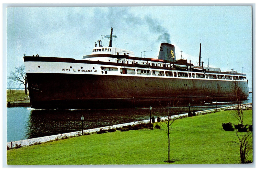 c1960's Steamship Of City Midland 41 Ludington Michigan MI Unposted Postcard