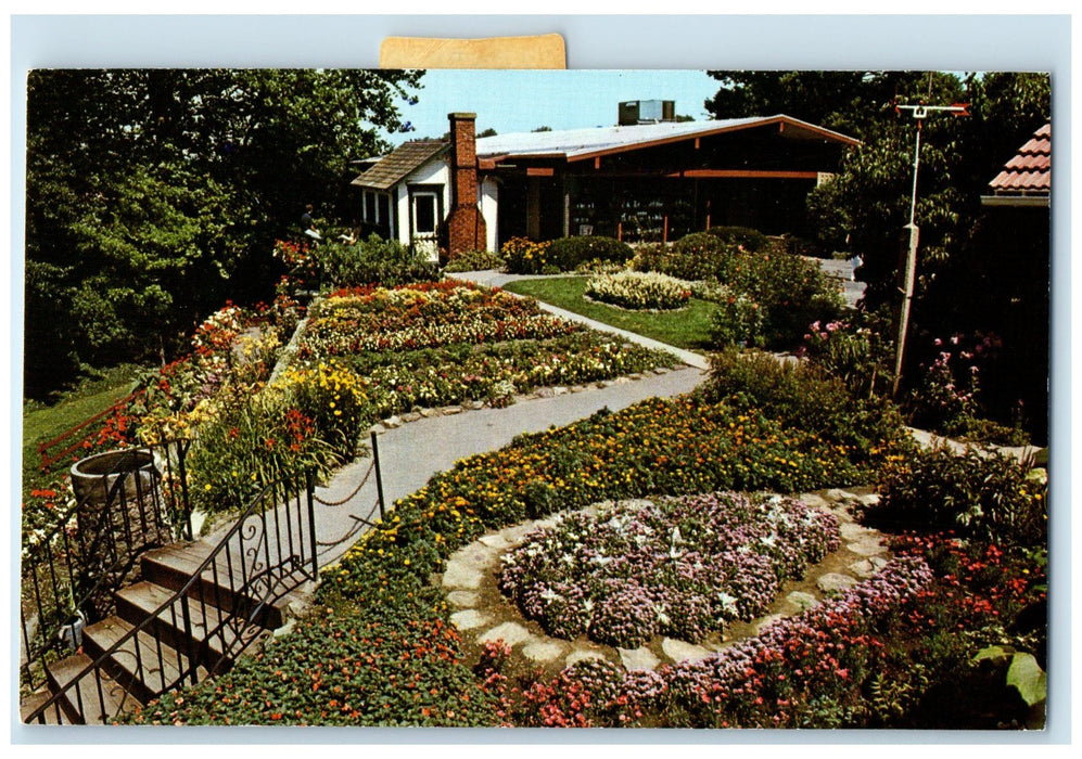 c1950's Mrs. Warther's Swiss Flower Garden Shop Landscape Dover Ohio OH Postcard