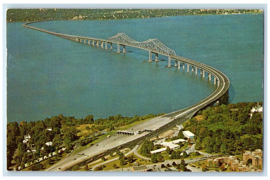 1975 Tappan Zee Cantilever Bridge Hudson River Tarrytown New York NY Postcard