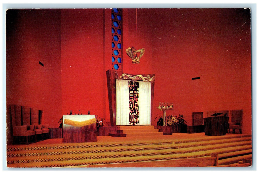c1950 Temple Israel Sanctuary Interior Preacher Stand Tulsa Oklahoma Ok Postcard