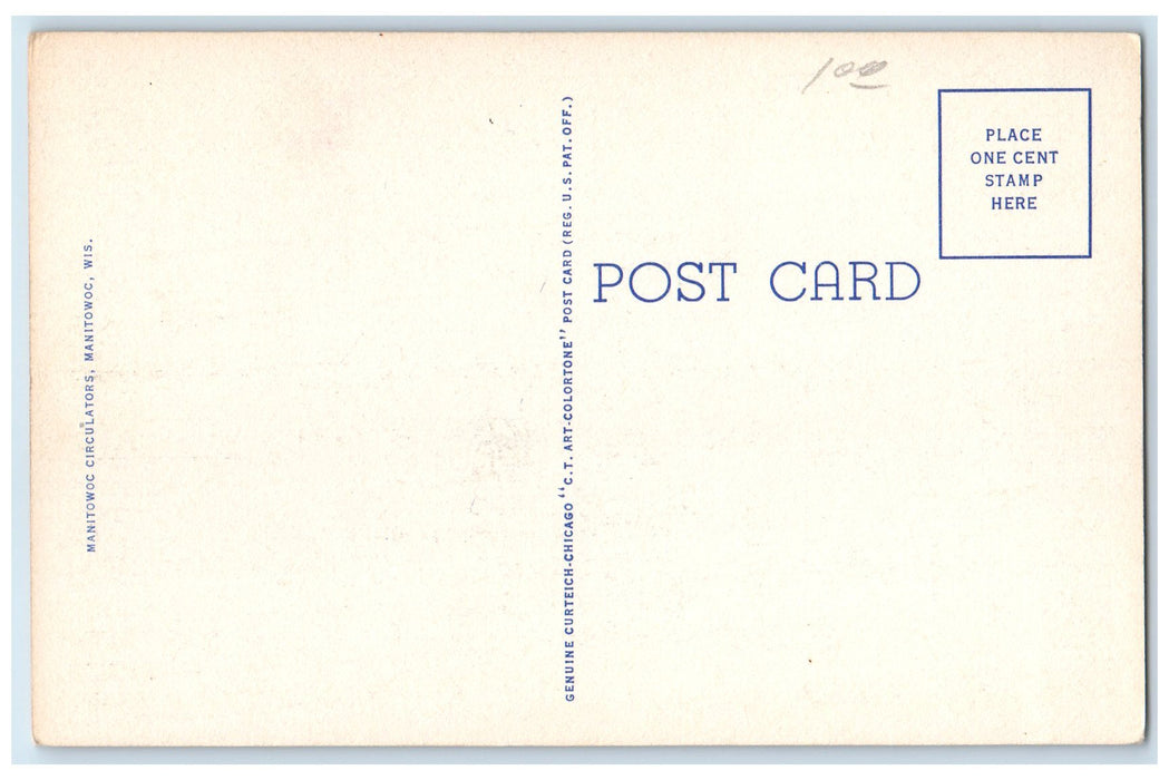 c1940's Car Ferries In Manitowoc Harbor Manitowoc Wisconsin WI Unposted Postcard