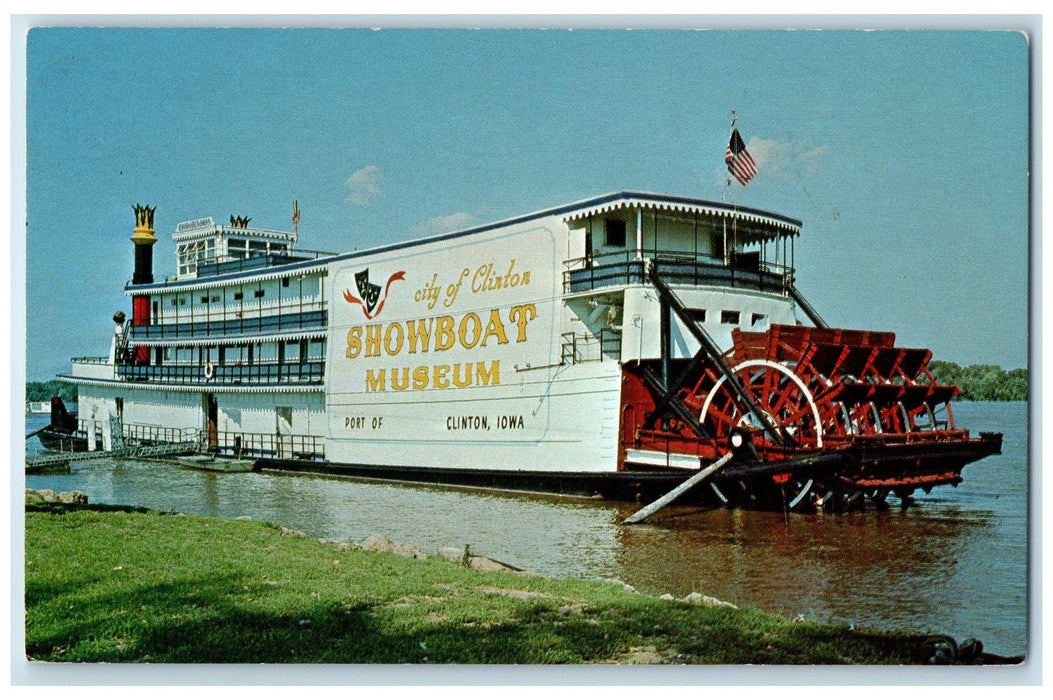 c1960s Rhododendron Theatre Showboat Museum Paddleboat Clinton Iowa IA Postcard
