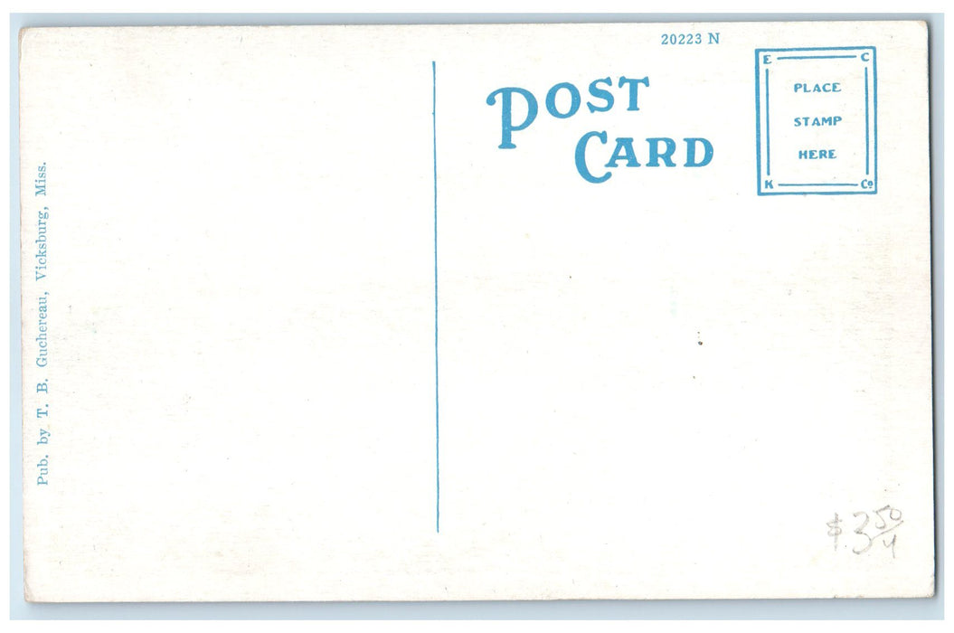 c1920's Mississippi River Ferry Vicksburg Mississippi MS Unposted Flag  Postcard