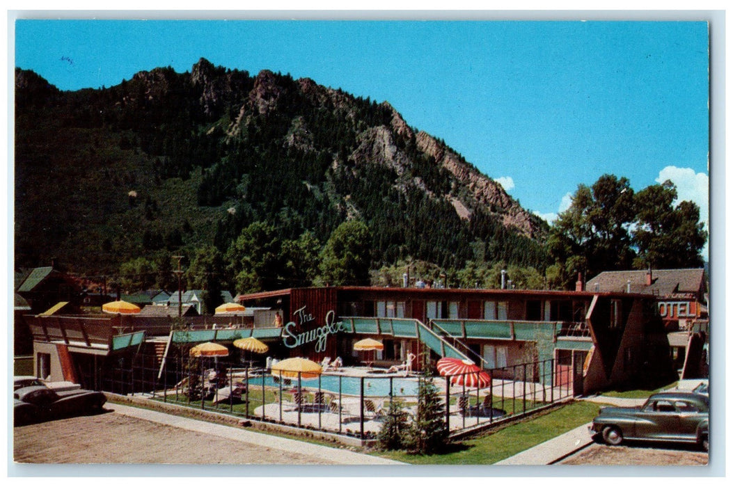 c1950's The Smuggler Hotel & Restaurant Swimming Pool Aspen Colorado CO Postcard